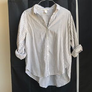Oversized checkered button down shirt
